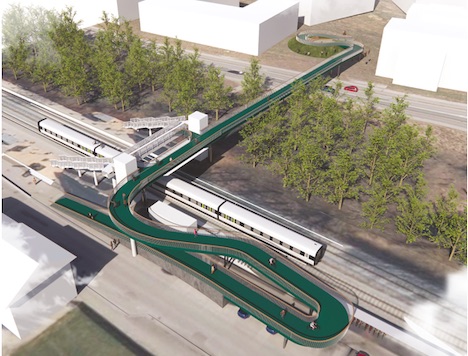 Bro over banen i Støvring – skitseprojekt