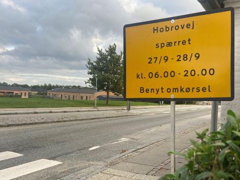 Hobrovej i Støvring spærres i morgen
