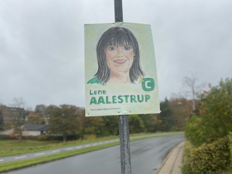 Valgplakat med akvarel-billede
