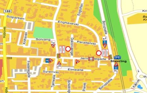 Jerbanegade i Skørping spærret ved nr. 26 pga. fjernvarmearbejde